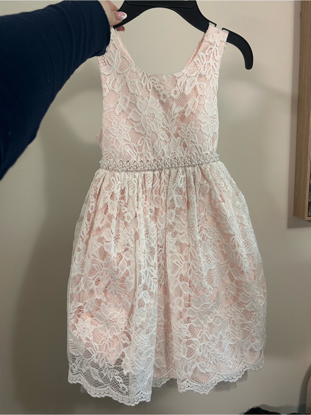 Toddler Girl Pink Lace Dress